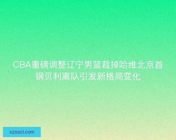 CBA重磅调整辽宁男篮裁掉哈维北京首钢贝利离队引发新格局变化